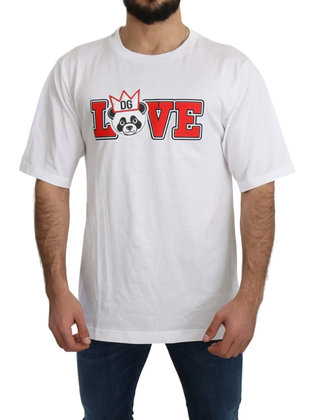 Dolce & Gabbana White Love Panda Print Top T-shirt - Zeiniez