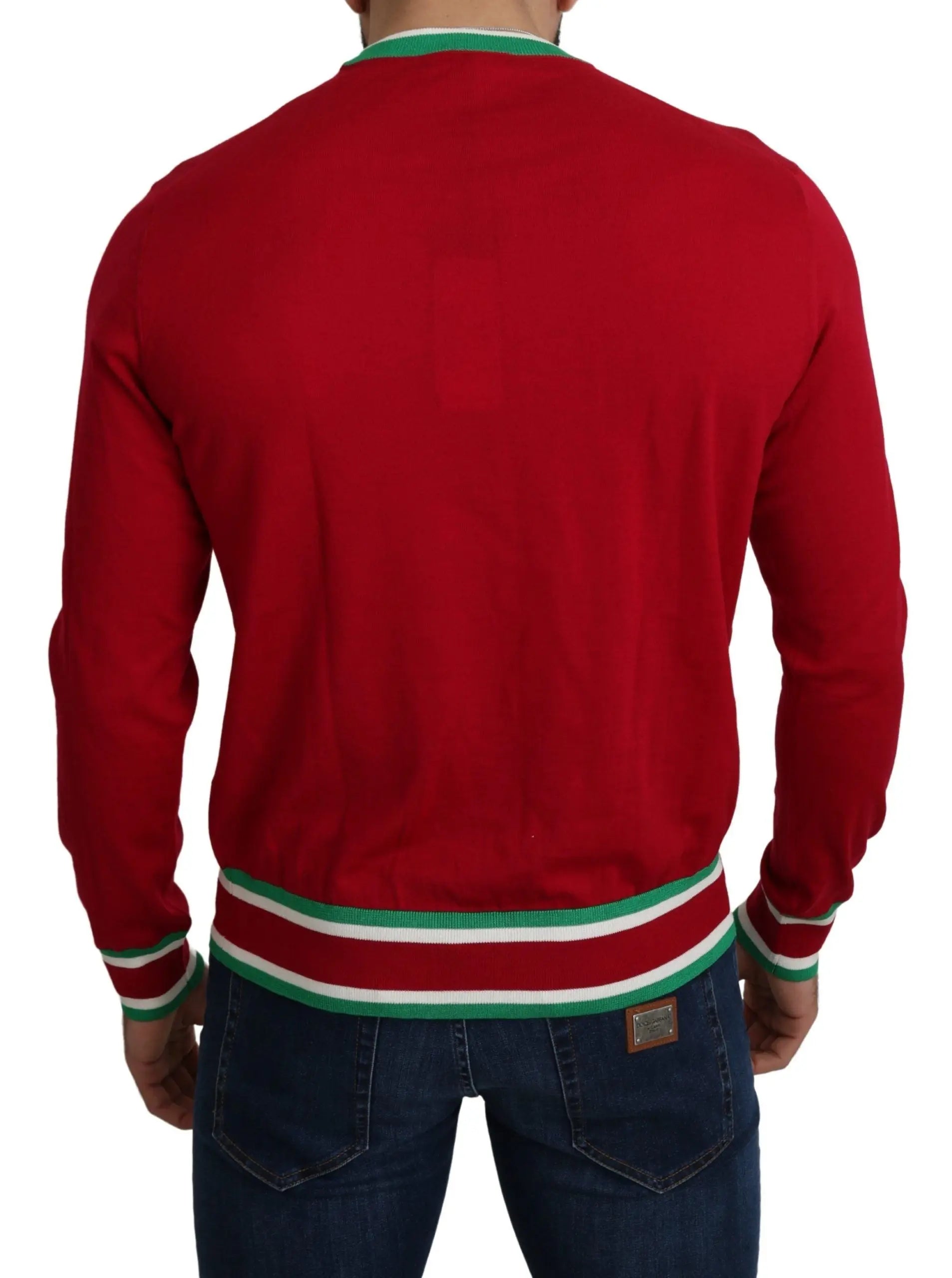 Dolce & Gabbana Red Wool Silk Pig of the Year Sweater - Zeiniez