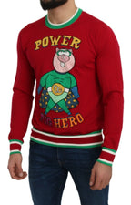 Dolce & Gabbana Red Wool Silk Pig of the Year Sweater - Zeiniez