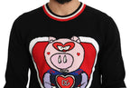 Dolce & Gabbana Black Cashmere Pig of the Year Pullover Sweater - Zeiniez