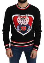 Dolce & Gabbana Black Cashmere Pig of the Year Pullover Sweater - Zeiniez