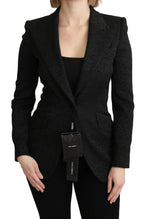 Dolce & Gabbana Black Brocade Single Breasted Blazer Jacket - Zeiniez