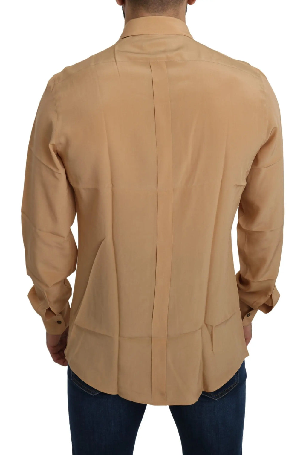 Dolce & Gabbana Yellow 100% Silk GOLD Top Slim Shirt - Zeiniez