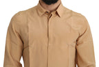 Dolce & Gabbana Yellow 100% Silk GOLD Top Slim Shirt - Zeiniez