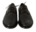 Dolce & Gabbana Brown Leather Laceups Dress Mens Shoes - Zeiniez
