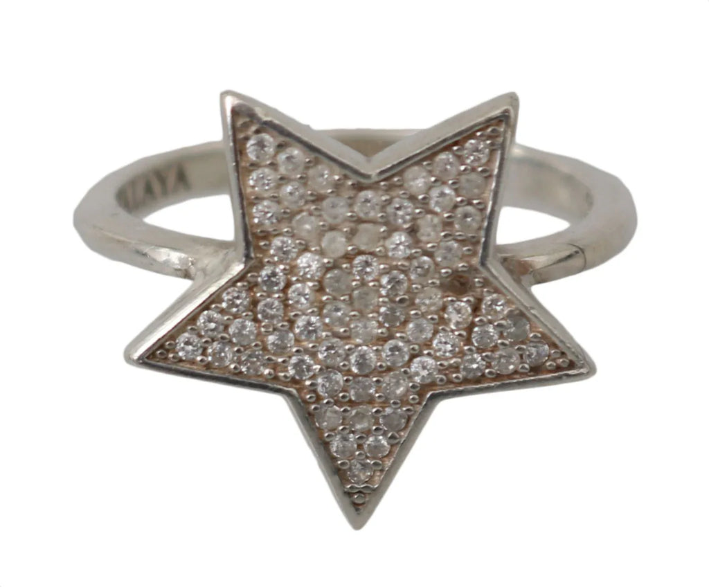 Nialaya Silver Womens Clear CZ Star 925 Ring - Zeiniez