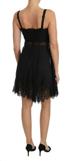 Dolce & Gabbana Black Silk Lace Dress Chemise Lingerie - Zeiniez