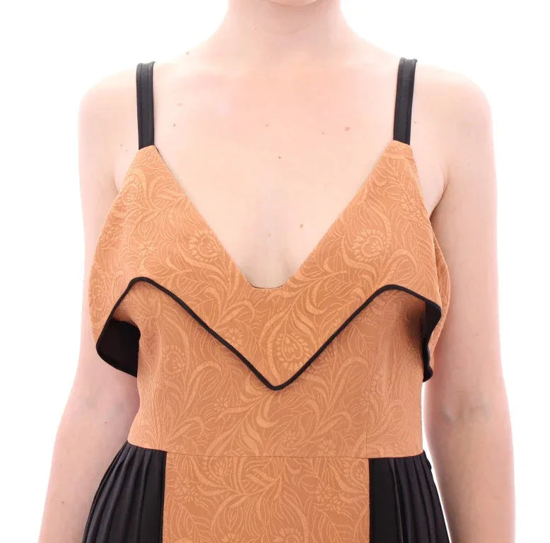 FILOS Black Bronze Silk Sleeveless Above Sheath Dress - Zeiniez