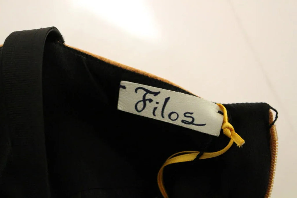 FILOS Black Bronze Silk Sleeveless Above Sheath Dress - Zeiniez