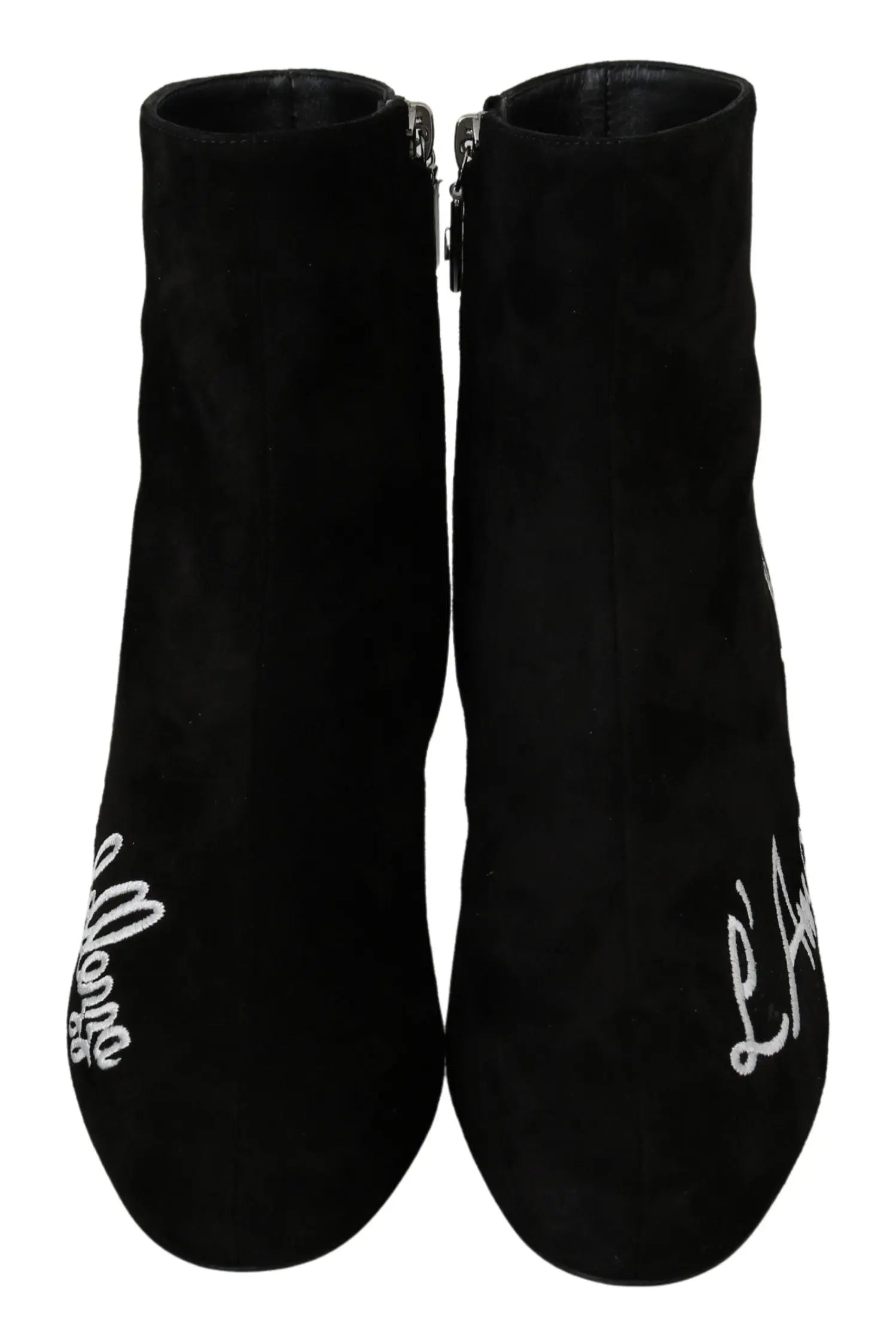 Dolce & Gabbana Black Suede L'Amore E'Bellezza Boots Shoes - Zeiniez
