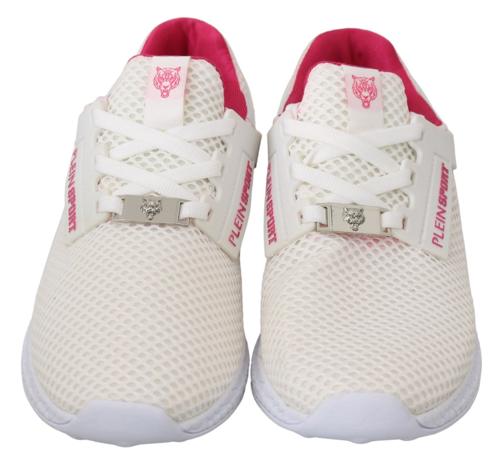 Philipp Plein White Pink Polyester Becky Sneakers Shoes - Zeiniez