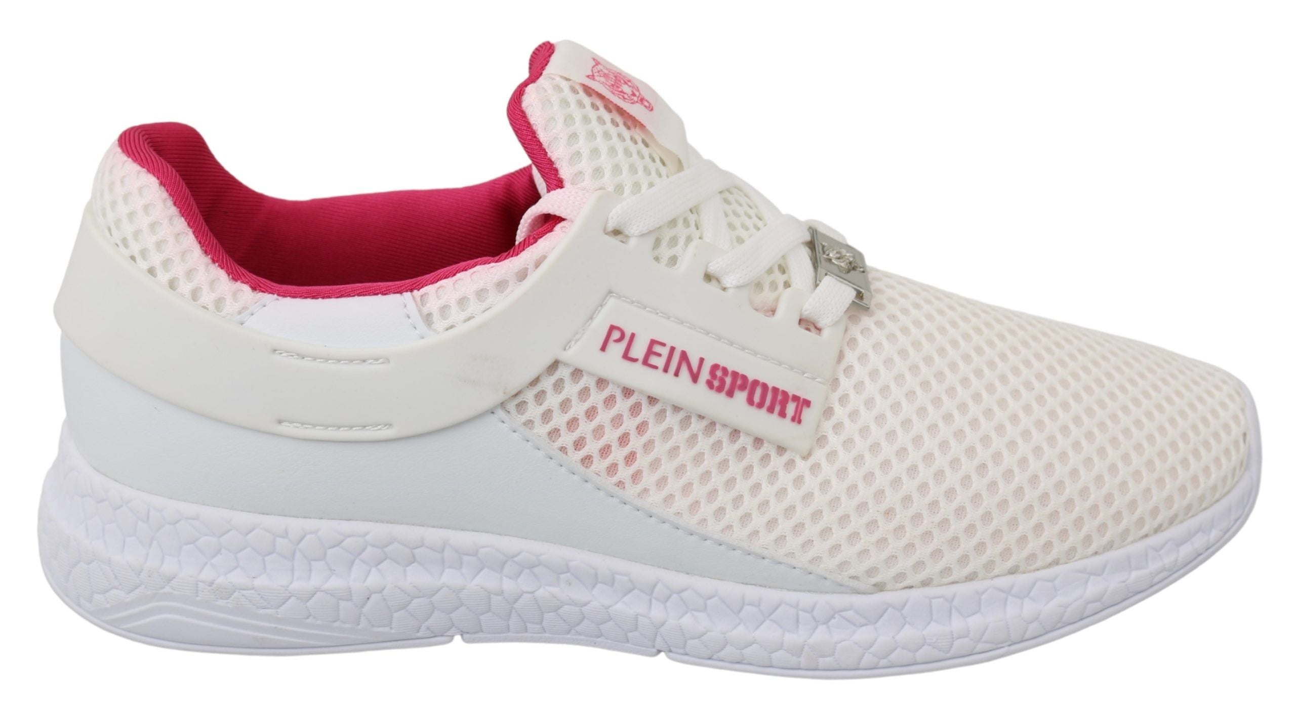 Philipp Plein White Pink Polyester Becky Sneakers Shoes - Zeiniez