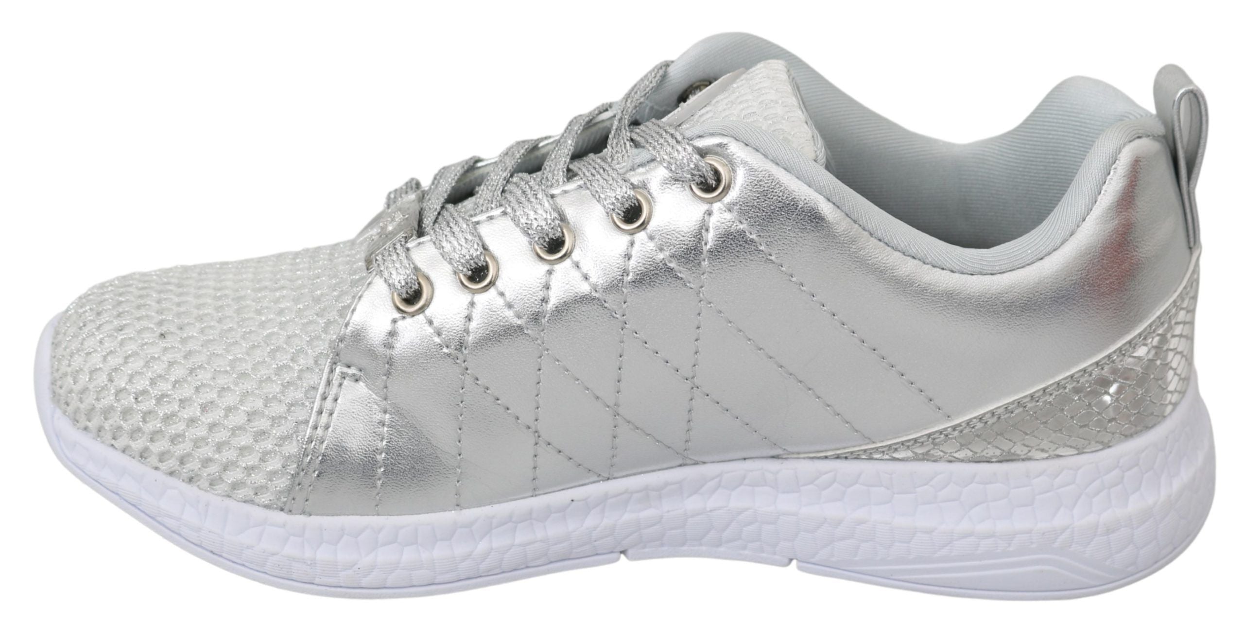Philipp Plein Gisella Silver Polyester Sneakers Shoes - Zeiniez