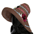 Dolce & Gabbana Brown Floral Wide Brim Straw Floppy Cap Hat - Zeiniez