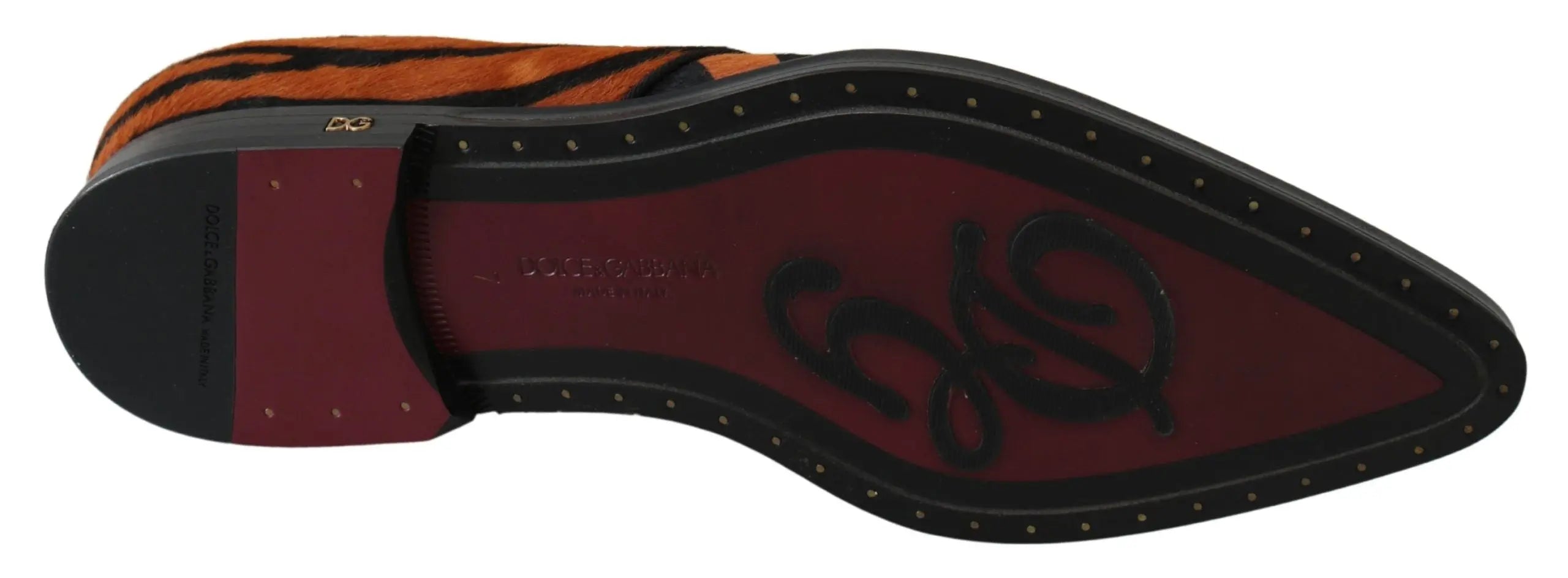Dolce & Gabbana Orange Pony Hair Formal Dress Broque Shoes - Zeiniez