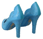 Dolce & Gabbana Blue Crystal Floral CINDERELLA Heels Shoes - Zeiniez