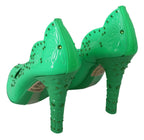 Dolce & Gabbana Green Crystal Floral Heels CINDERELLA Shoes - Zeiniez