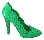 Dolce & Gabbana Green Crystal Floral Heels CINDERELLA Shoes - Zeiniez