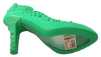 Dolce & Gabbana Green Crystal Floral CINDERELLA Heels Shoes - Zeiniez