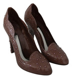 Dolce & Gabbana Brown Floral Crystal Heels CINDERELLA Shoes - Zeiniez