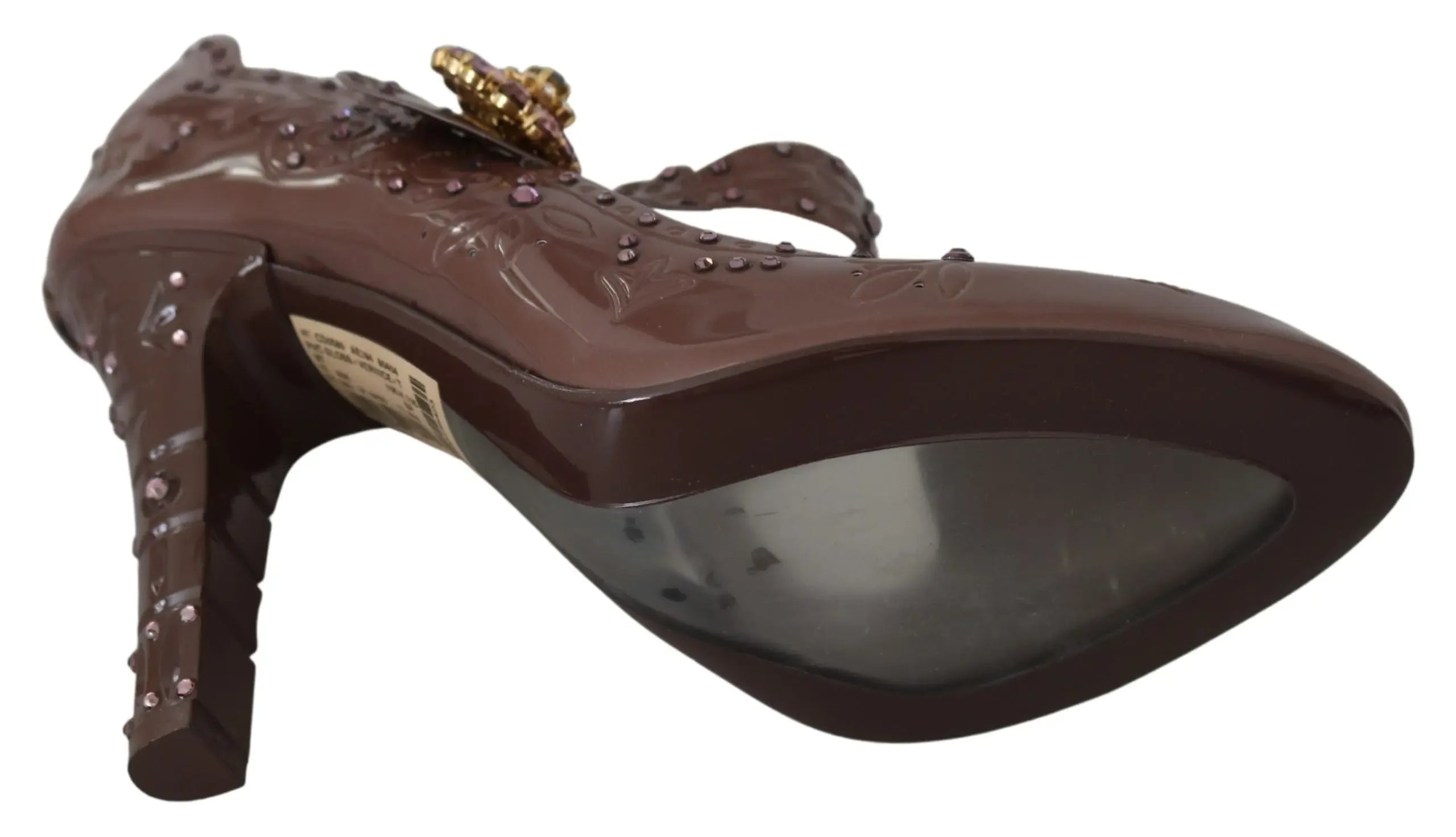Dolce & Gabbana Brown Floral Crystal CINDERELLA Heels Shoes - Zeiniez