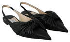 Jimmy Choo Black Leather Annabell Flat Shoes - Zeiniez