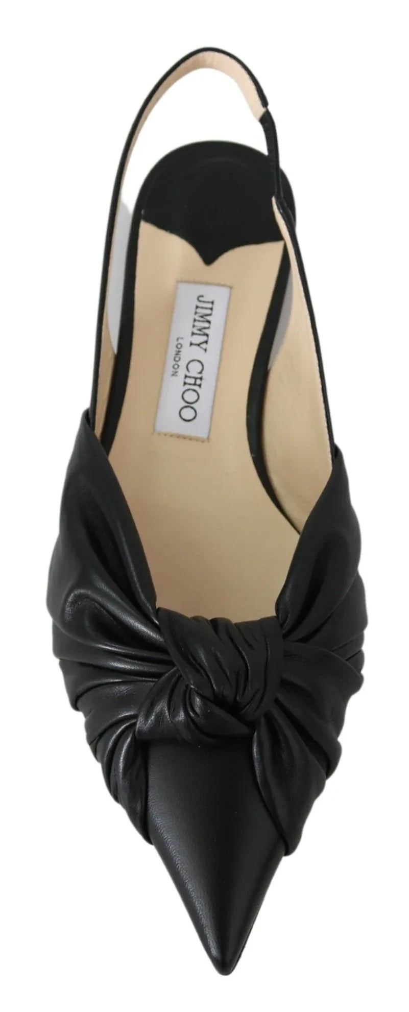 Jimmy Choo Black Leather Annabell Flat Shoes - Zeiniez