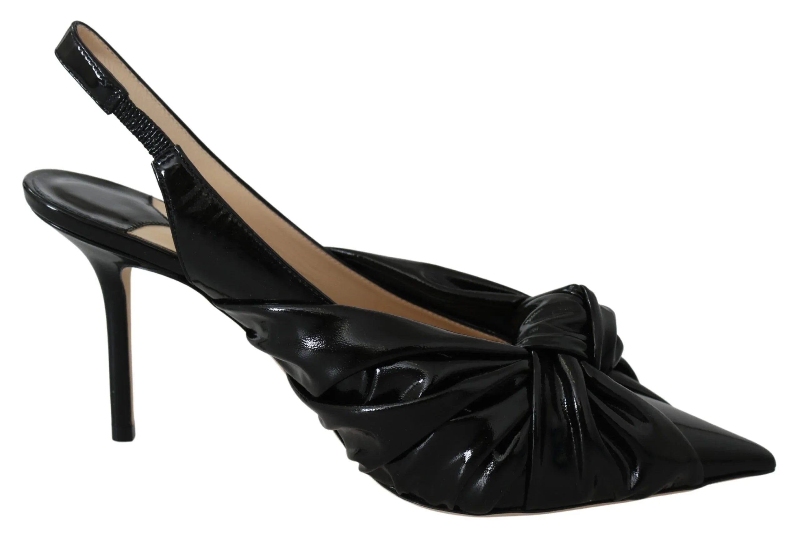 Jimmy Choo Black Patent Leather Annabell 85 Pumps - Zeiniez