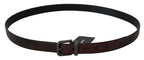 Dolce & Gabbana Solid Brown Leather Gray Buckle Belt - Zeiniez