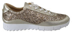 Jimmy Choo Gold Leather Antique Monza Sneakers - Zeiniez