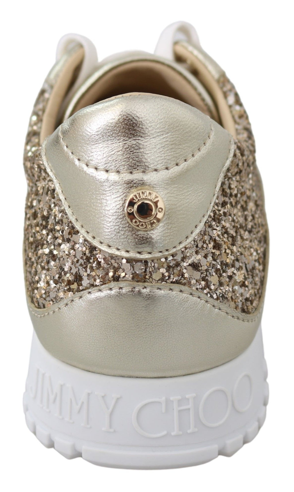 Jimmy Choo Gold Leather Antique Monza Sneakers - Zeiniez
