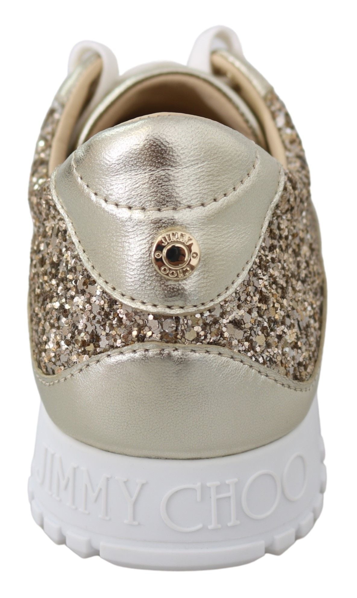 Jimmy Choo Gold Leather Antique Monza Sneakers - Zeiniez