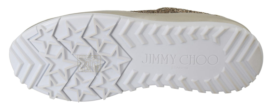 Jimmy Choo Gold Leather Antique Monza Sneakers - Zeiniez