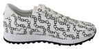 Jimmy Choo White and Black Leather Monza Sneakers - Zeiniez