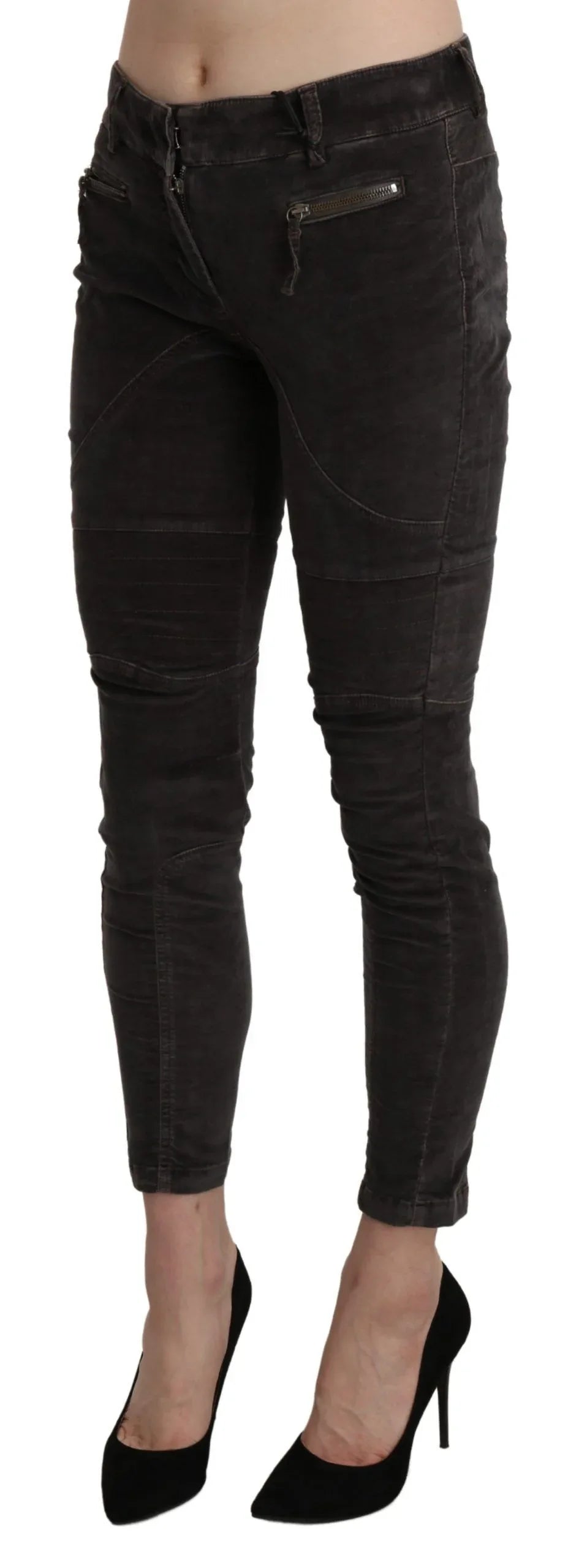 Ermanno Scervino Brown Velvet Capri Cropped Cotton Pants - Zeiniez