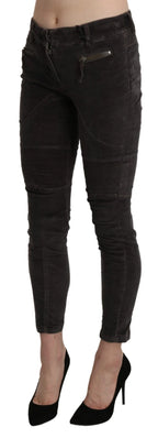 Ermanno Scervino Brown Velvet Capri Cropped Cotton Pants - Zeiniez