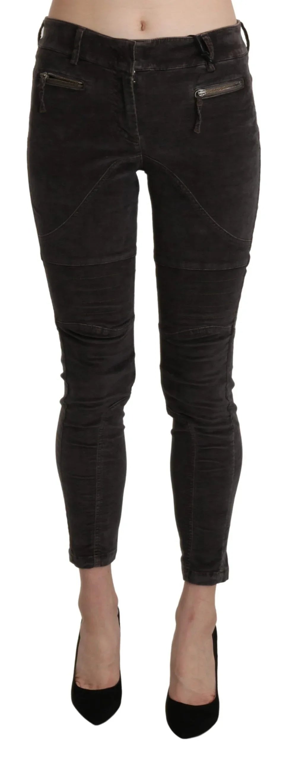 Ermanno Scervino Brown Velvet Capri Cropped Cotton Pants - Zeiniez