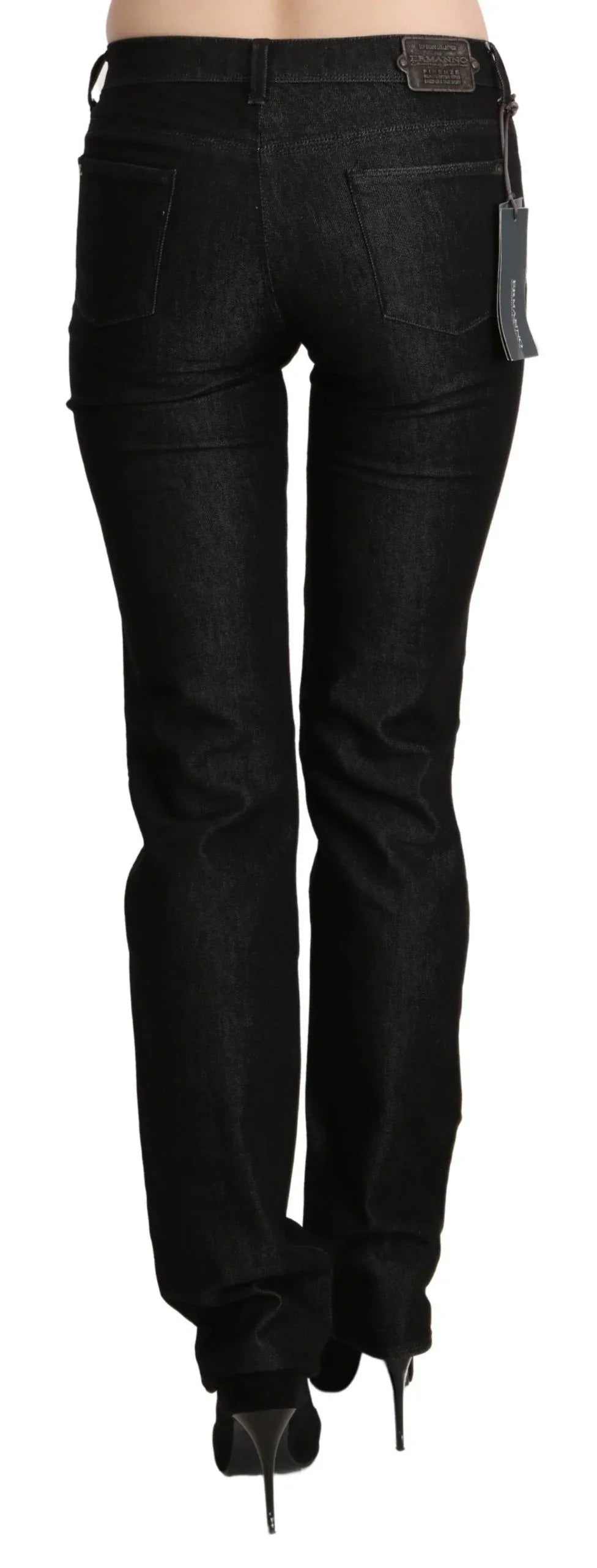 Ermanno Scervino Black Mid Waist Skinny Slim Denim Trouser - Zeiniez
