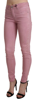 Acht Pink Mid Waist Skinny Stretch Denim Pant - Zeiniez