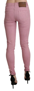 Acht Pink Mid Waist Skinny Stretch Denim Pant - Zeiniez