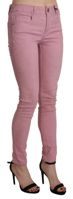 Acht Pink Mid Waist Skinny Stretch Denim Pant - Zeiniez