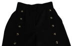 Dolce & Gabbana Black Wide Wool Leg Cropped Trouser Pant - Zeiniez