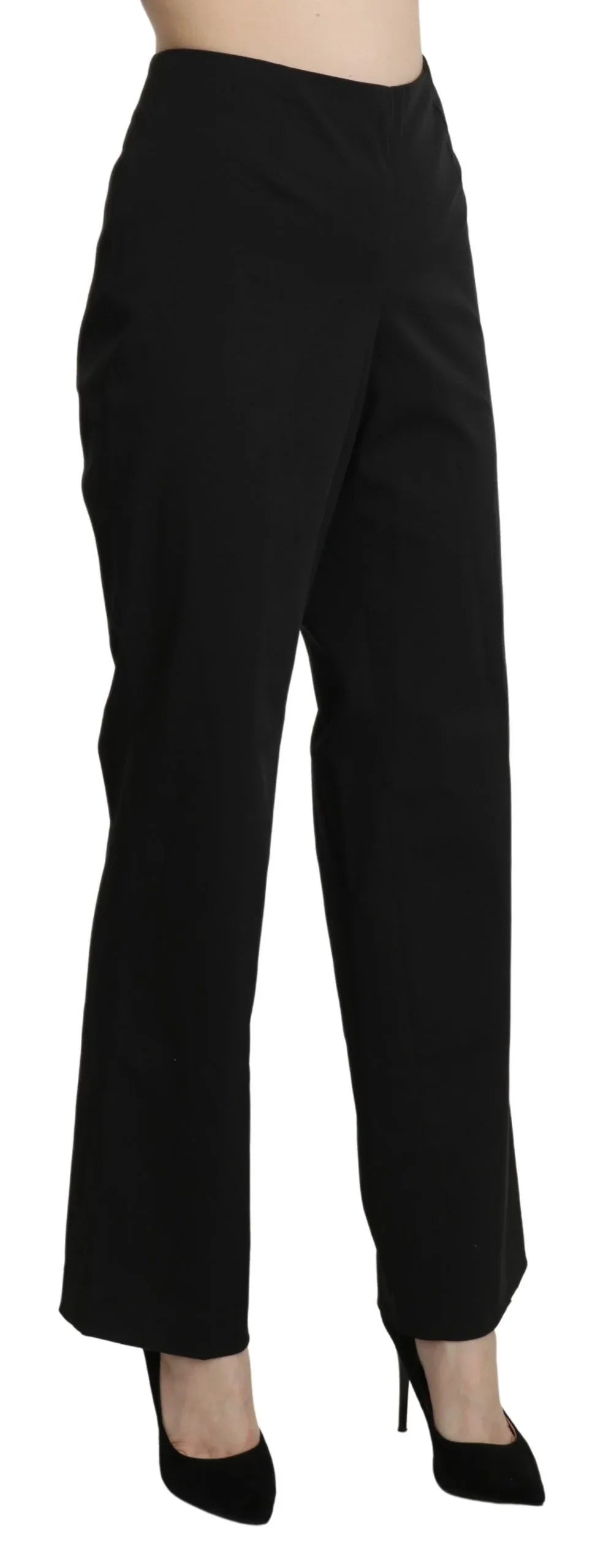 BENCIVENGA Black High Waist Straight Dress Trouser Pants - Zeiniez