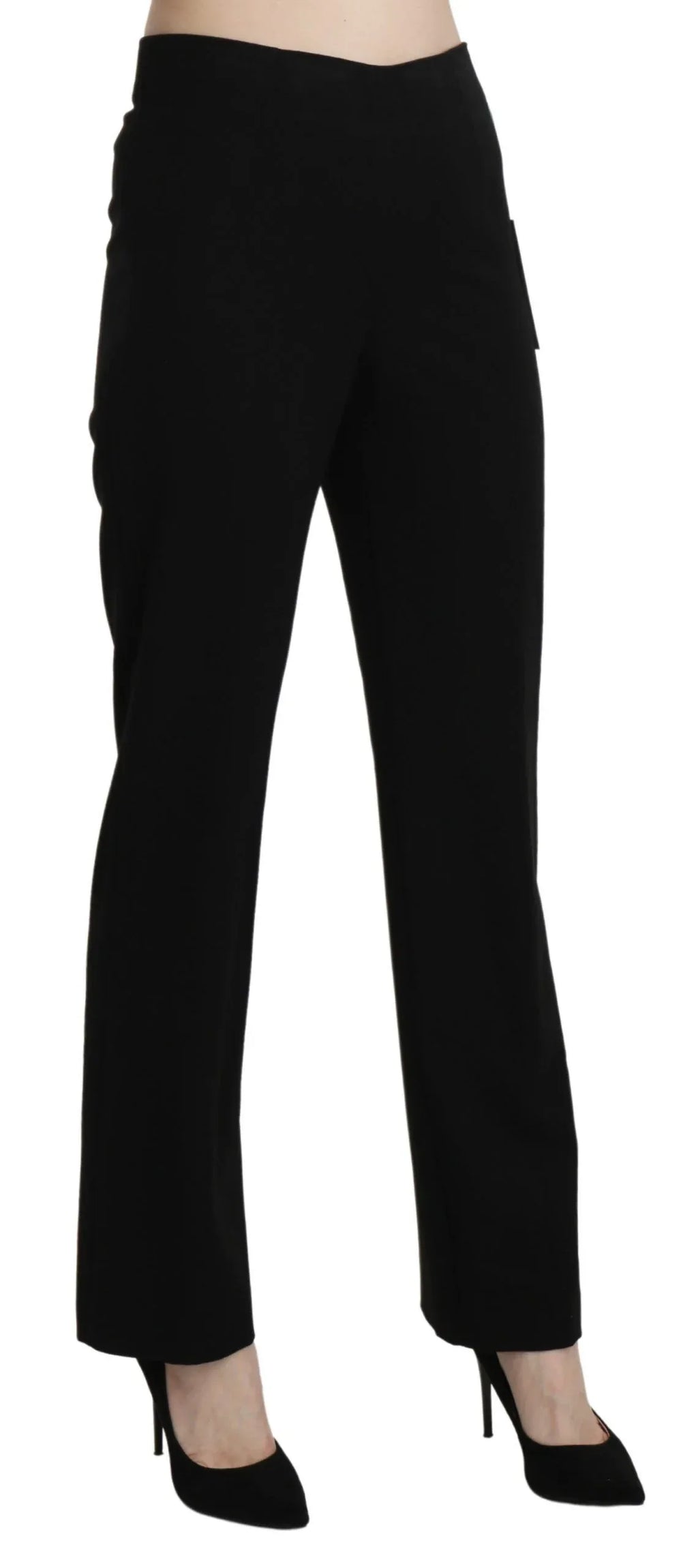 BENCIVENGA Black High Waist Straight Formal Dress Trouser - Zeiniez