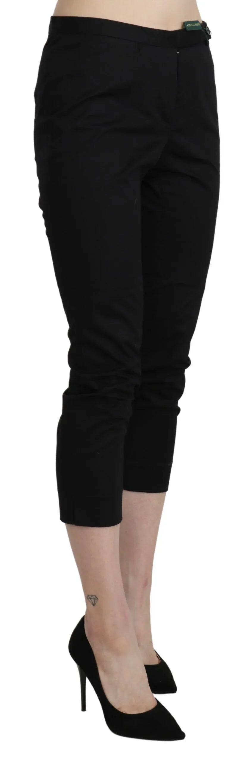 BENCIVENGA Black High Waist Skinny Cropped Dress Trouser Pants - Zeiniez