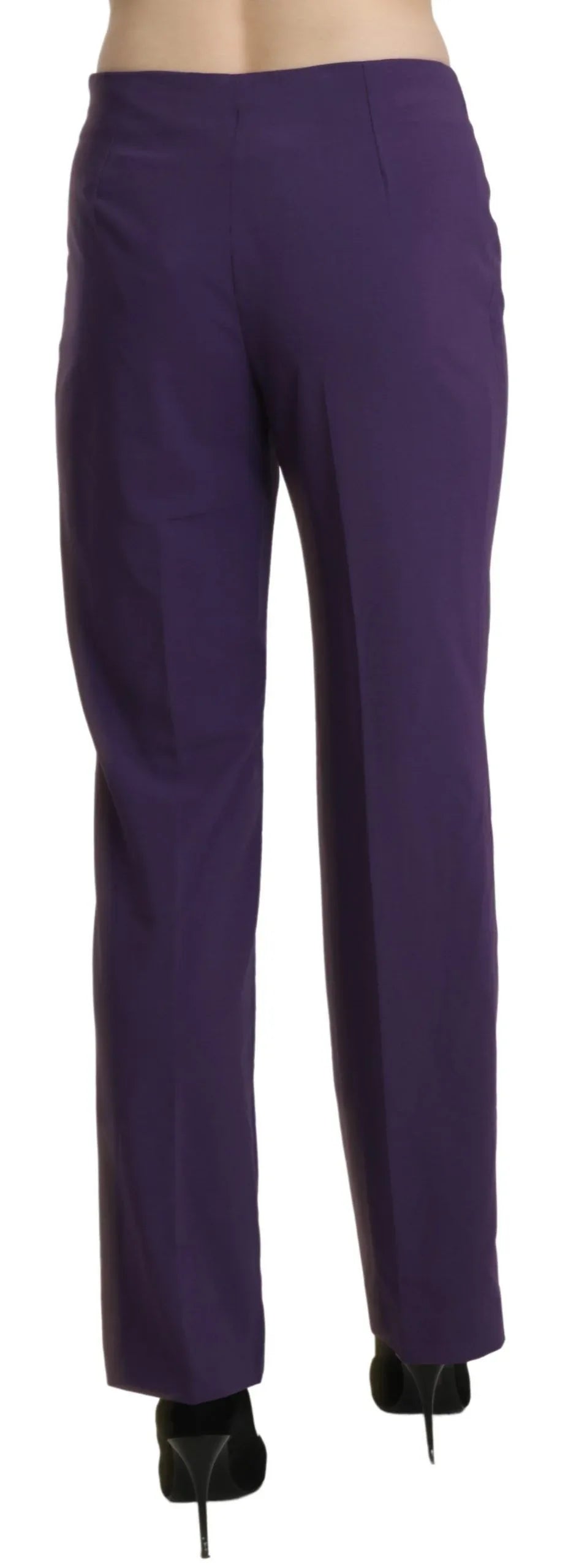 BENCIVENGA Purple High Waist Straight Dress Trouser Pants - Zeiniez