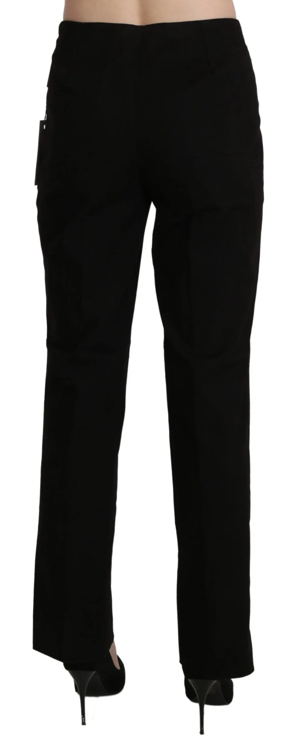 BENCIVENGA Black High Waist Straight Dress Trouser Pant - Zeiniez