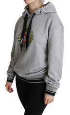 Dolce & Gabbana Gray Printed Hooded Exclusive Logo Sweater - Zeiniez