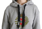 Dolce & Gabbana Gray Printed Hooded Exclusive Logo Sweater - Zeiniez