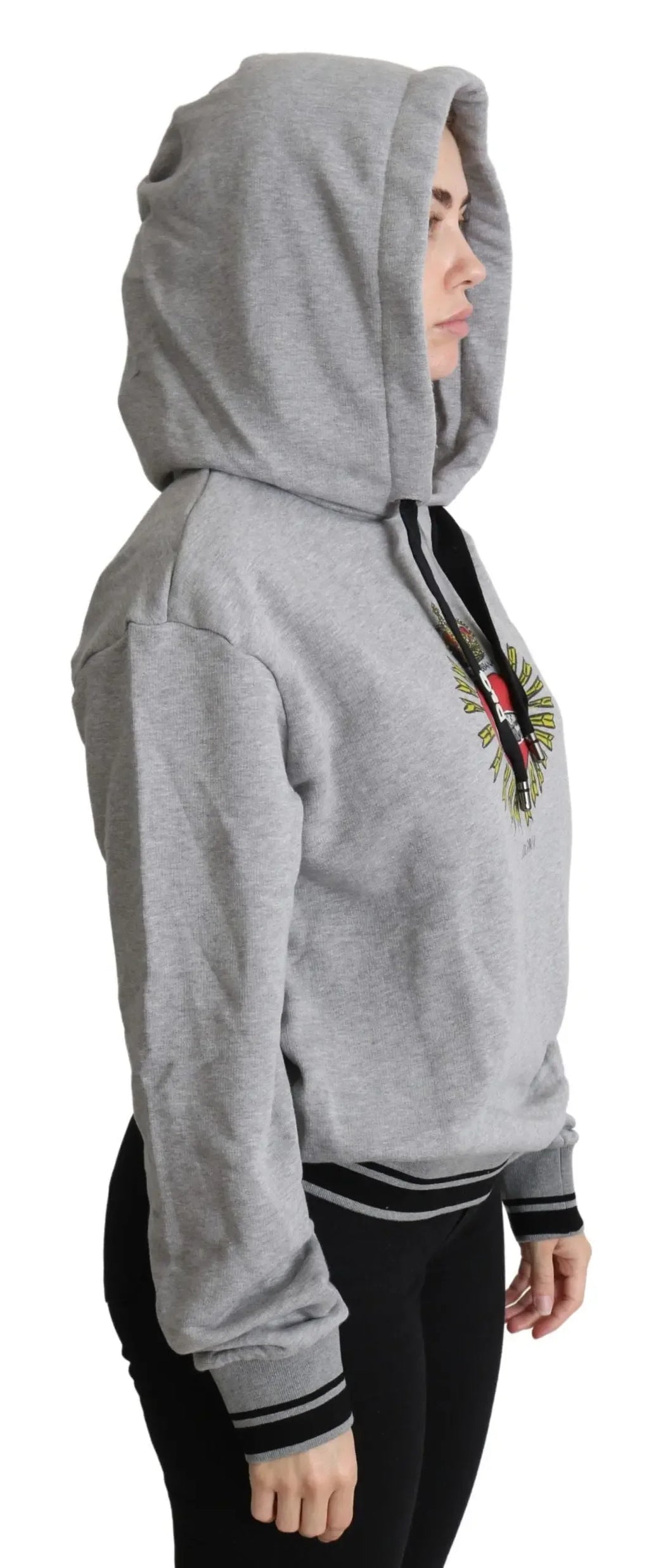 Dolce & Gabbana Gray Printed Hooded Exclusive Logo Sweater - Zeiniez